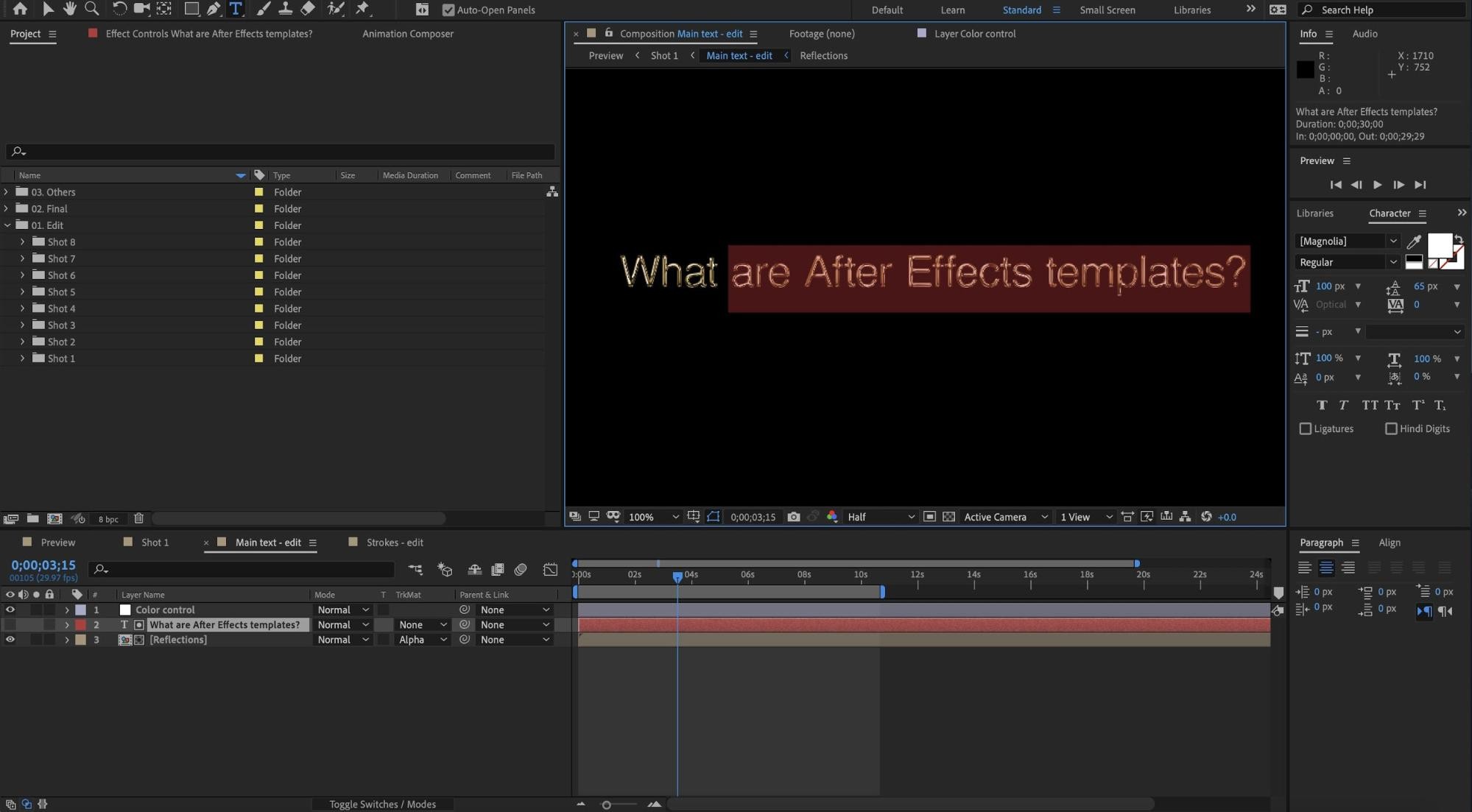 What are 'After Effects templates' ? | MotionElements